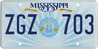 MS license plate ZGZ703