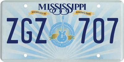 MS license plate ZGZ707