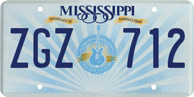 MS license plate ZGZ712