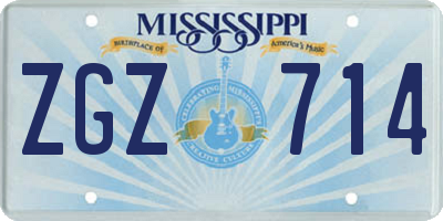 MS license plate ZGZ714