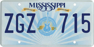 MS license plate ZGZ715