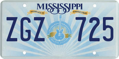 MS license plate ZGZ725