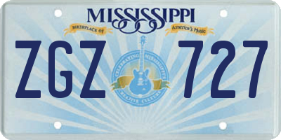 MS license plate ZGZ727