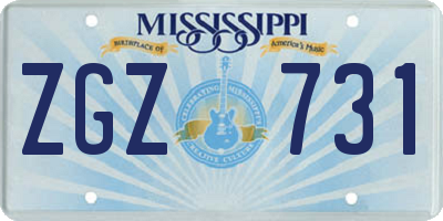 MS license plate ZGZ731