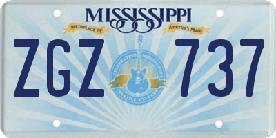 MS license plate ZGZ737