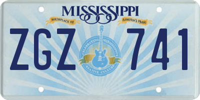 MS license plate ZGZ741