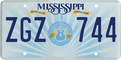 MS license plate ZGZ744