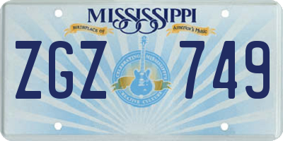 MS license plate ZGZ749