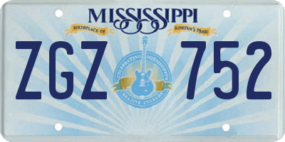 MS license plate ZGZ752