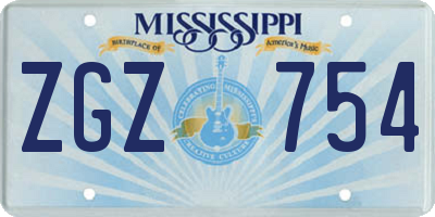 MS license plate ZGZ754