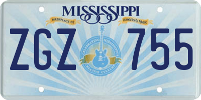 MS license plate ZGZ755