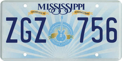 MS license plate ZGZ756