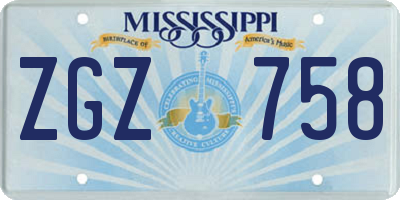 MS license plate ZGZ758