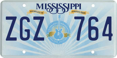 MS license plate ZGZ764