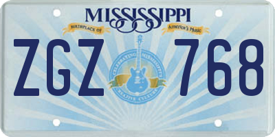 MS license plate ZGZ768