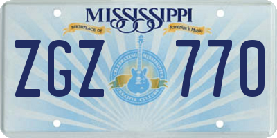 MS license plate ZGZ770