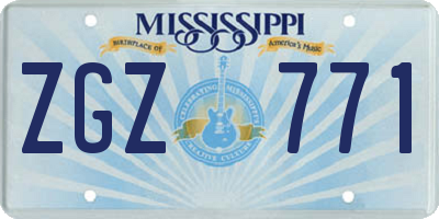 MS license plate ZGZ771