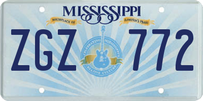 MS license plate ZGZ772