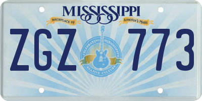 MS license plate ZGZ773