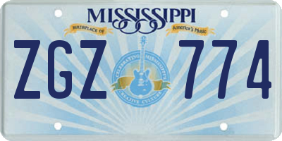 MS license plate ZGZ774