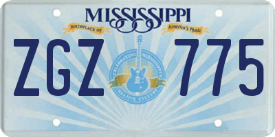 MS license plate ZGZ775