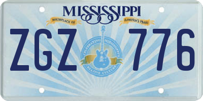 MS license plate ZGZ776