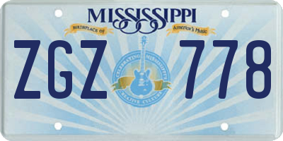 MS license plate ZGZ778