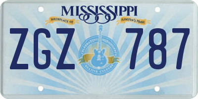 MS license plate ZGZ787
