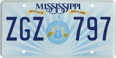 MS license plate ZGZ797