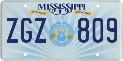 MS license plate ZGZ809