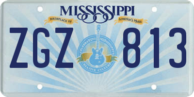 MS license plate ZGZ813