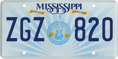 MS license plate ZGZ820