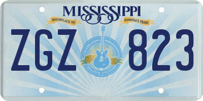 MS license plate ZGZ823