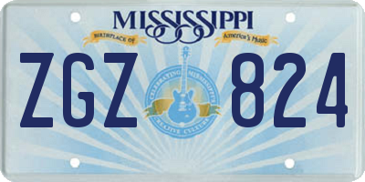 MS license plate ZGZ824