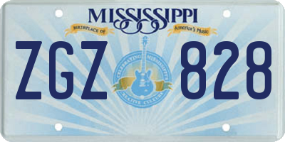 MS license plate ZGZ828