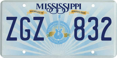 MS license plate ZGZ832