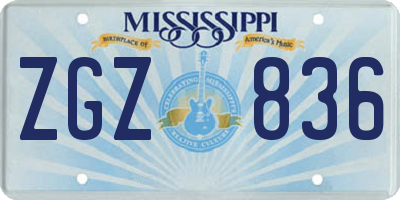 MS license plate ZGZ836