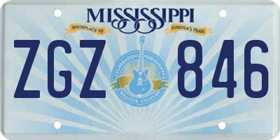 MS license plate ZGZ846