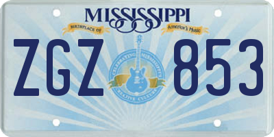 MS license plate ZGZ853