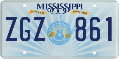 MS license plate ZGZ861