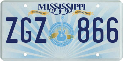 MS license plate ZGZ866