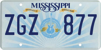 MS license plate ZGZ877