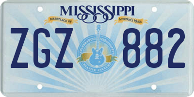 MS license plate ZGZ882