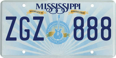 MS license plate ZGZ888