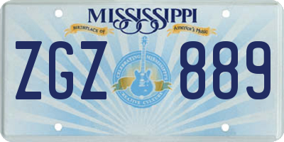 MS license plate ZGZ889