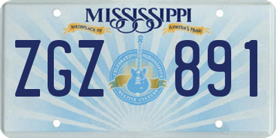 MS license plate ZGZ891