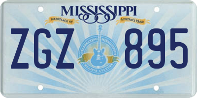 MS license plate ZGZ895