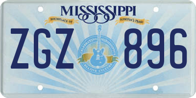 MS license plate ZGZ896