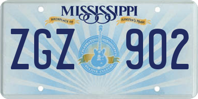 MS license plate ZGZ902