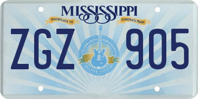 MS license plate ZGZ905